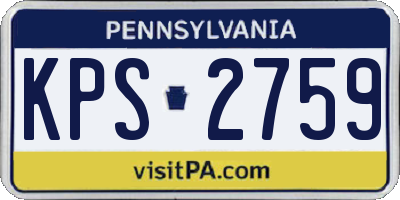 PA license plate KPS2759