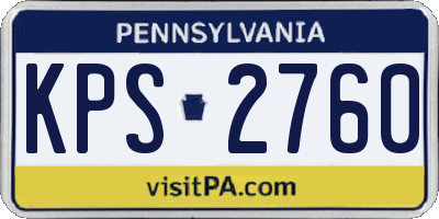 PA license plate KPS2760