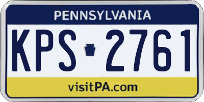 PA license plate KPS2761