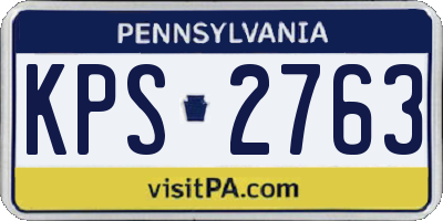 PA license plate KPS2763