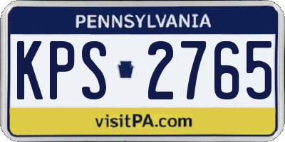 PA license plate KPS2765