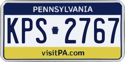 PA license plate KPS2767