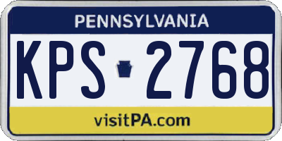 PA license plate KPS2768
