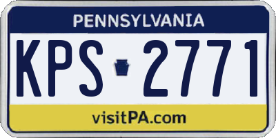 PA license plate KPS2771