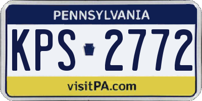 PA license plate KPS2772
