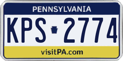 PA license plate KPS2774