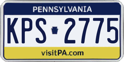 PA license plate KPS2775