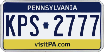 PA license plate KPS2777