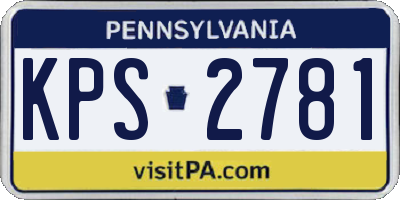 PA license plate KPS2781
