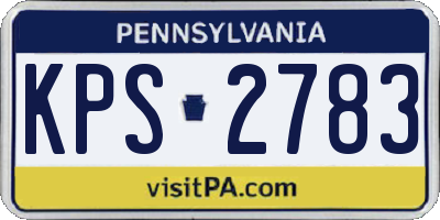 PA license plate KPS2783