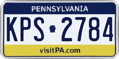 PA license plate KPS2784