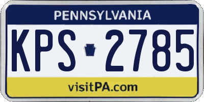 PA license plate KPS2785