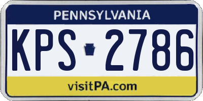 PA license plate KPS2786