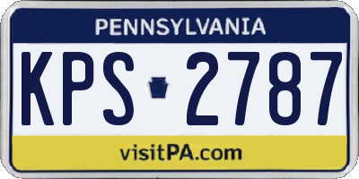 PA license plate KPS2787