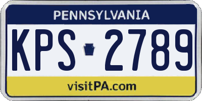PA license plate KPS2789