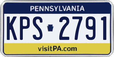 PA license plate KPS2791