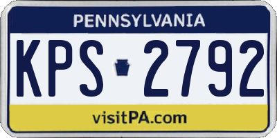 PA license plate KPS2792