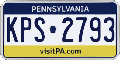 PA license plate KPS2793