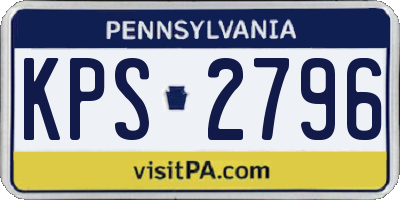 PA license plate KPS2796