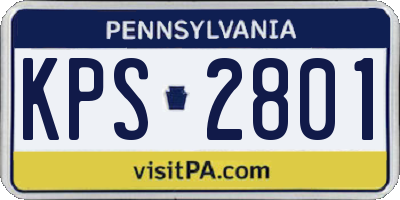 PA license plate KPS2801