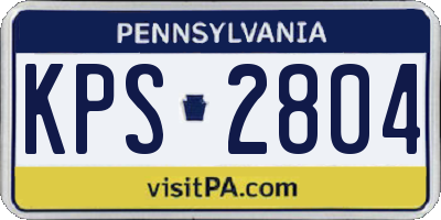 PA license plate KPS2804