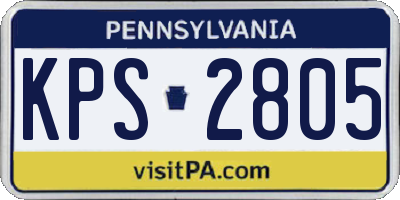 PA license plate KPS2805