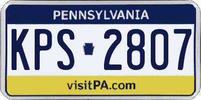 PA license plate KPS2807