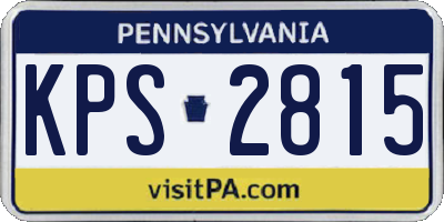 PA license plate KPS2815