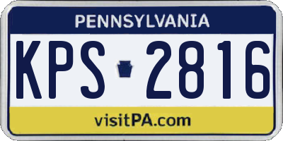 PA license plate KPS2816