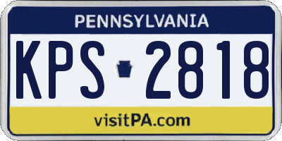 PA license plate KPS2818