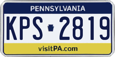 PA license plate KPS2819