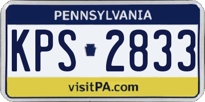 PA license plate KPS2833