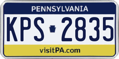 PA license plate KPS2835