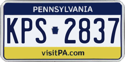 PA license plate KPS2837