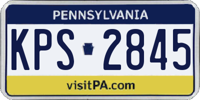PA license plate KPS2845