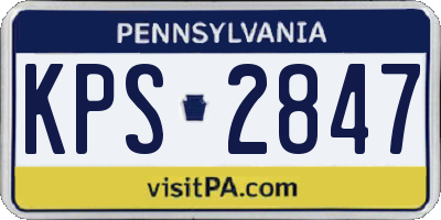 PA license plate KPS2847