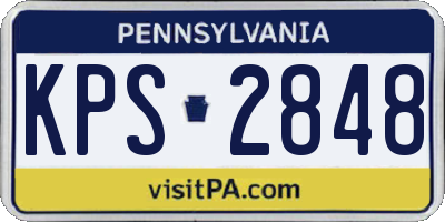 PA license plate KPS2848