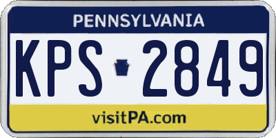 PA license plate KPS2849
