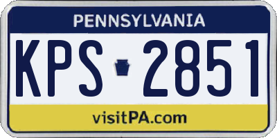 PA license plate KPS2851