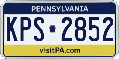 PA license plate KPS2852