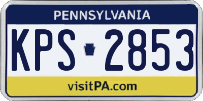PA license plate KPS2853