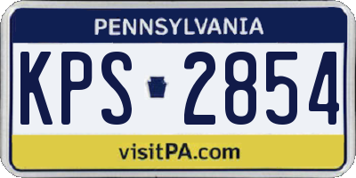 PA license plate KPS2854