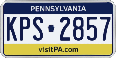 PA license plate KPS2857