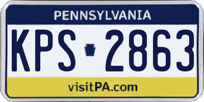 PA license plate KPS2863