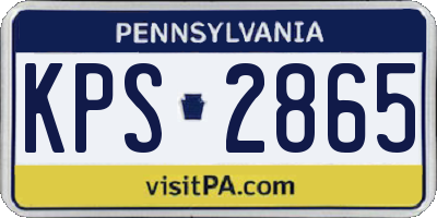 PA license plate KPS2865