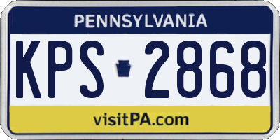 PA license plate KPS2868