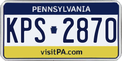 PA license plate KPS2870