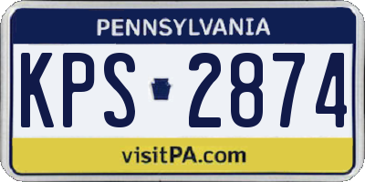PA license plate KPS2874