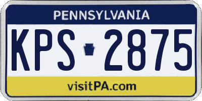 PA license plate KPS2875
