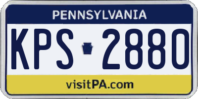 PA license plate KPS2880